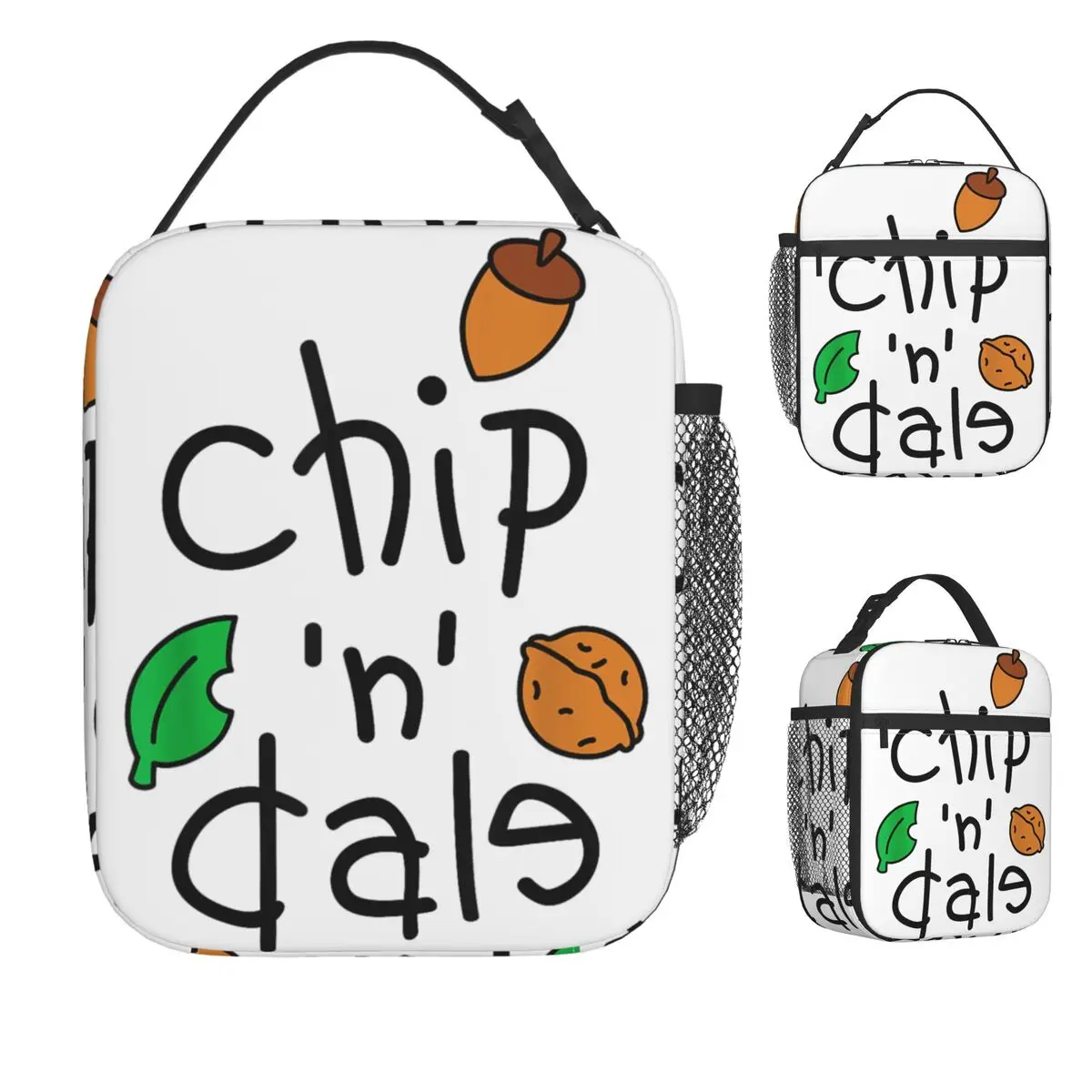 

Chip 'n' Dale Rescue Rangers Childish Font Title Логотип Сумка для обеда Повседневная коробка для завтрака Офисная портативная сумка-тоут Сумка-холодильник с принтом
