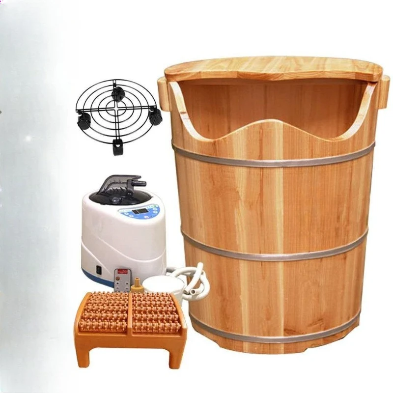 

Foot soaking wooden bucket steamed feet constant temperature household heating massage fumigation