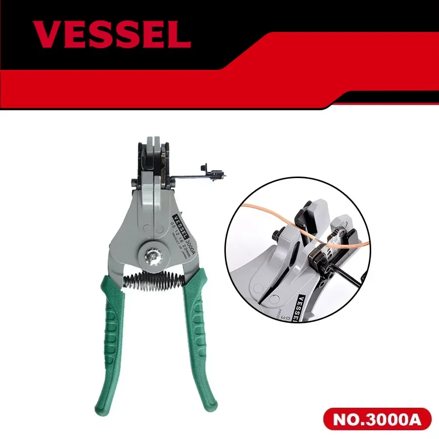 Genuine VESSEL No.3000 Automatic Manual Wire Stripper | Professional Electrical Cable Pliers Japan Repair Tools Crimper