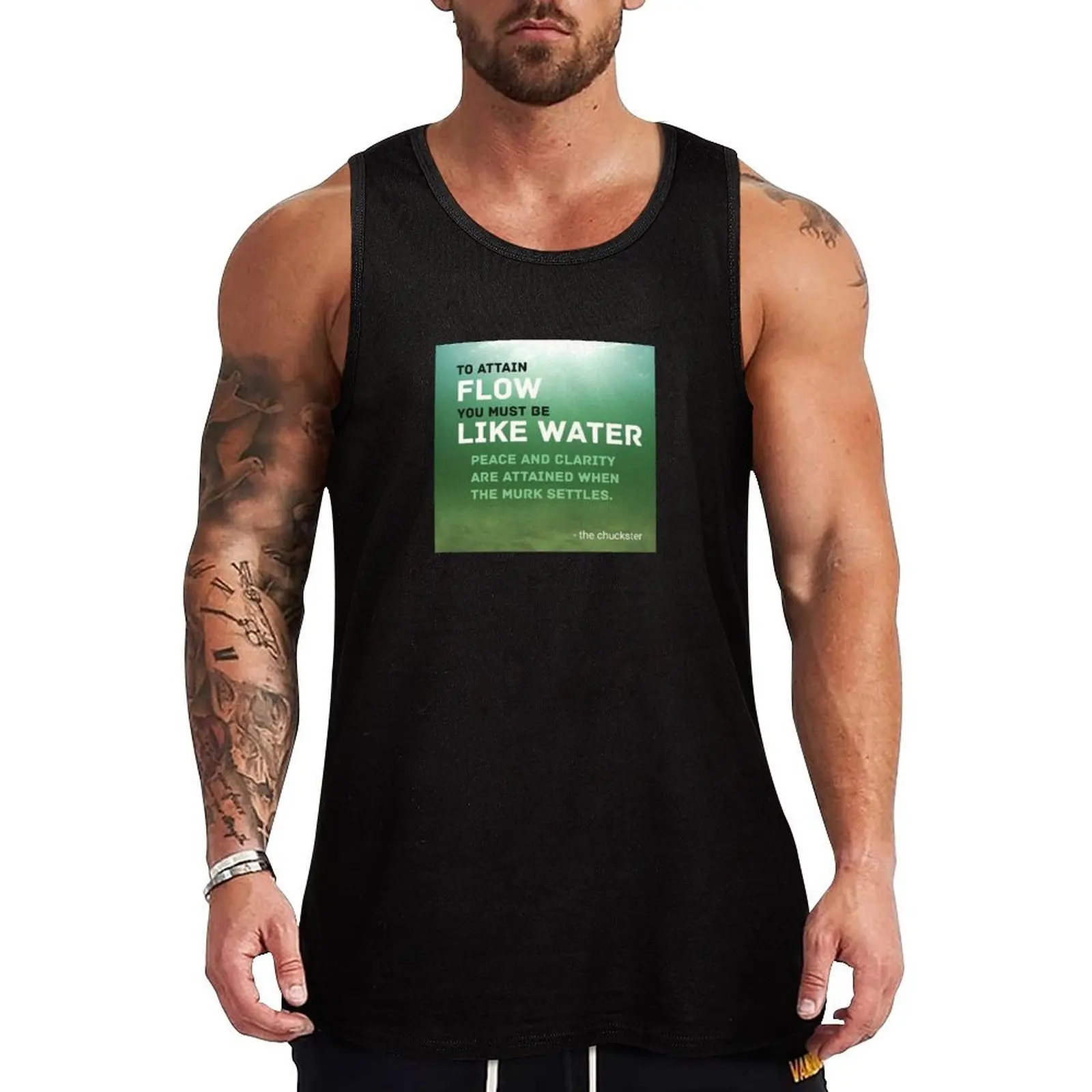 TO ATTAIN FLOW BE LIKE WATER Tank Top décontracté et ample pour l'été, sans manches