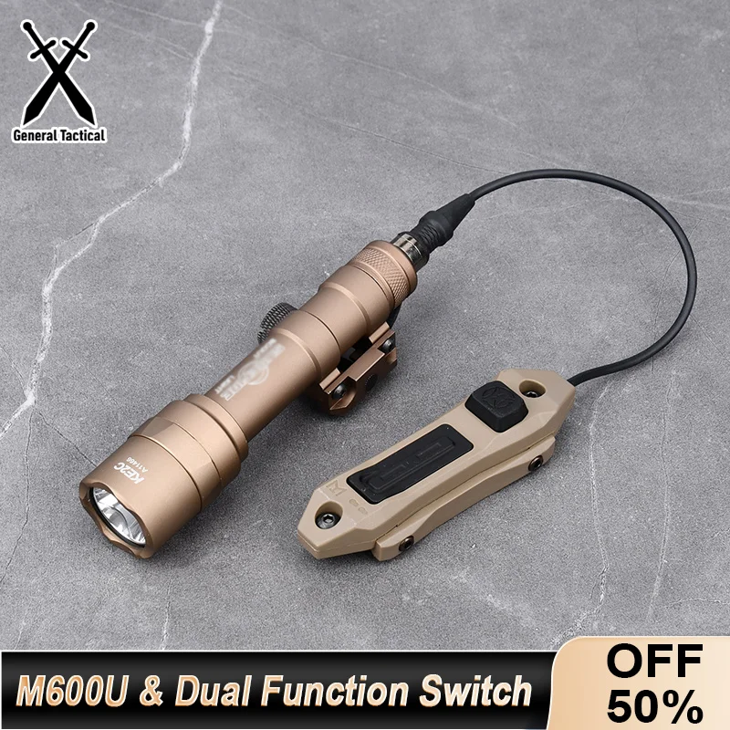 Tactical Airsoft Surefir M600 M600U With Dual Switch Weapon Scout Powerful Flashlight Hunting Outdoor Fit 20mm Picatinny Rail