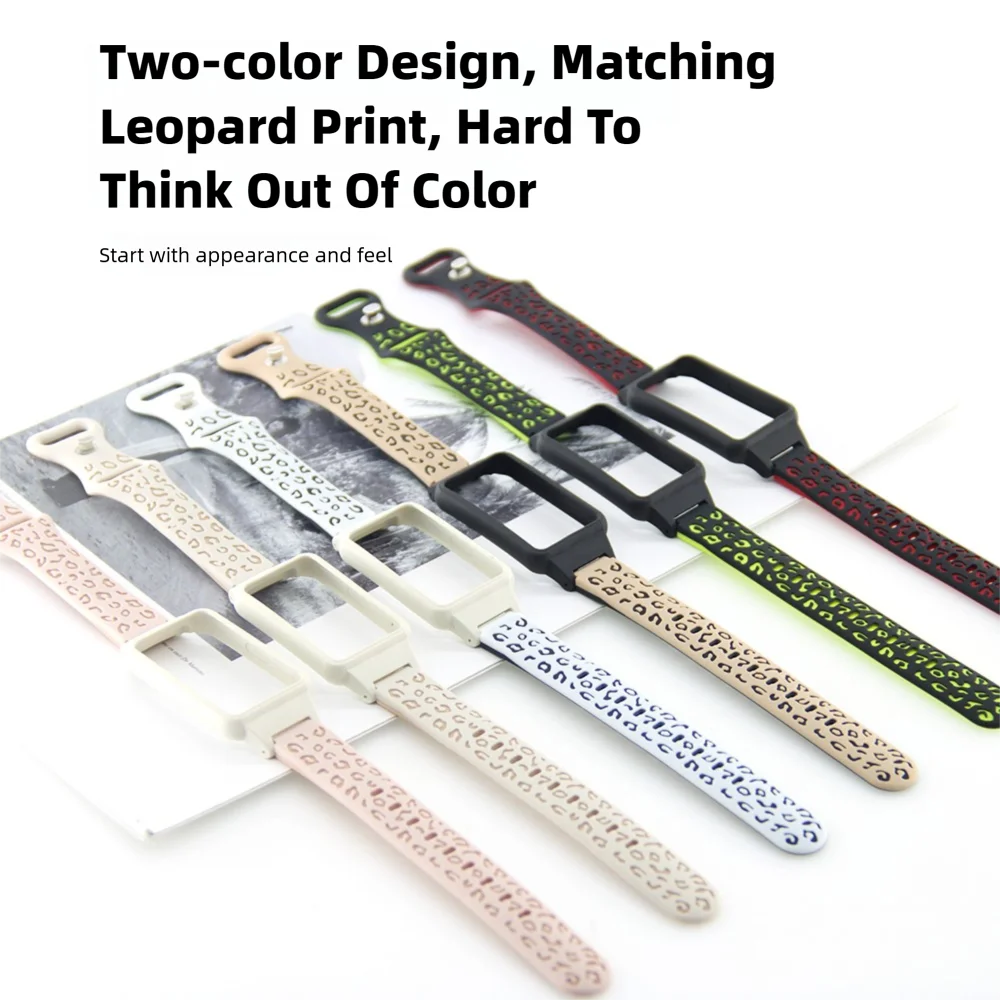 الإفراج السريع ليوبارد طباعة الفرقة + حافظة لهواوي الفرقة 6/6Pro/6NFC/7 الشرف الفرقة 6/7 سوار Sweatproof سيليكون الرياضة حزام #3