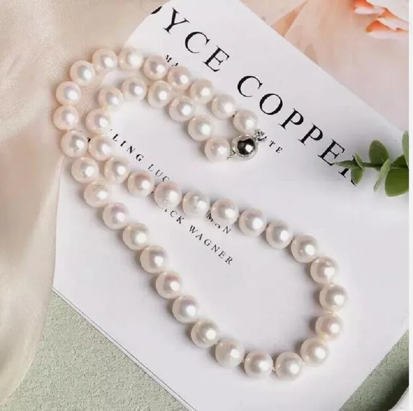 Fashion Jewelry AAA Round South China Sea Pearl 8-9mm White Pearl Necklace 16/36 inch 925s