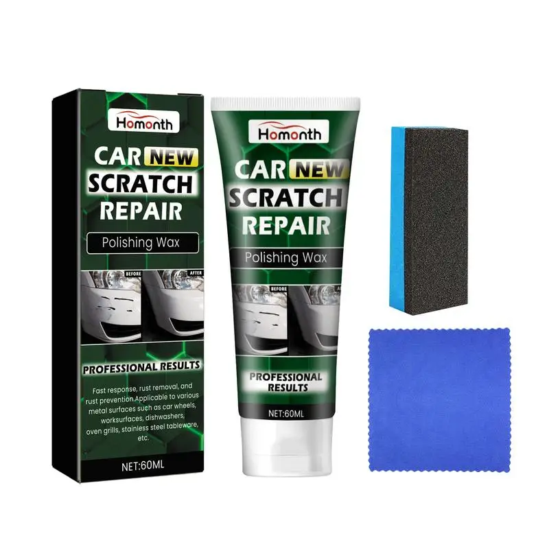 

Car Scratch Repair Kit 100ml Car Wax Polish With Sponge And Cloth Car Care Kit Grinding Repair Agent For RVs Trucks Cars