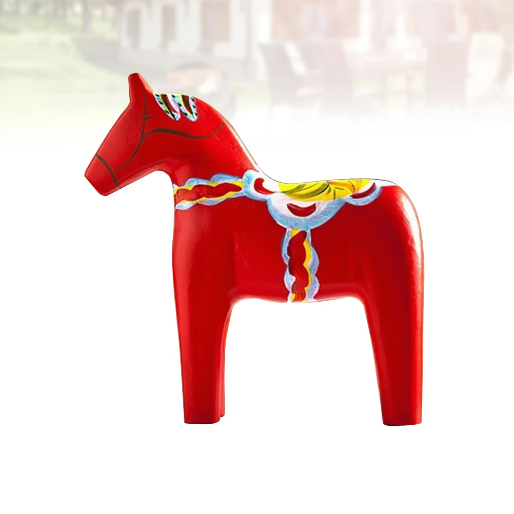 

Hand Carving Wood Horse Crafts Red Small Size Exquisite Detail Workmanship Home Office Decor Gift Friends Families
