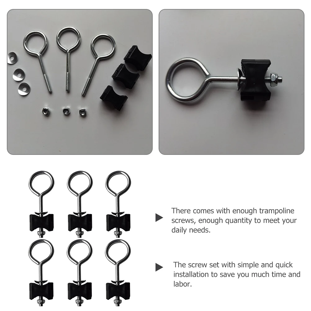 

6 Pcs Trampoline Screw Accessories Screws Anchors for Poles Stakes Professional Parts Large