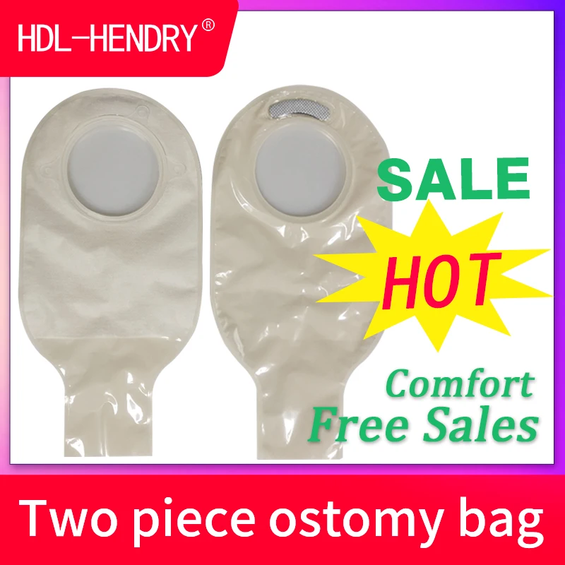 

10 Sets Drainable Ostomy Bags Two System Colostomy Bags with Carbon Filter Stoma Pouches Skin Color Colostomy Bag Anti-Leak Clip