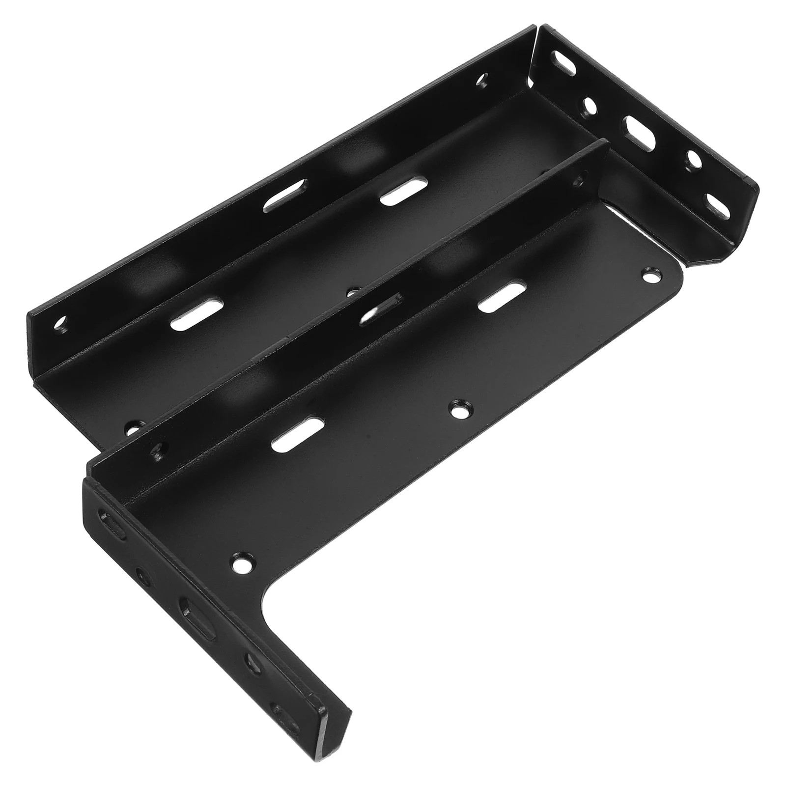 

2pcs Floating Cabinet Brackets 230mm Black Heavy Duty Wall Mount Hidden Design Kitchen Office Commercial Shelf Supports