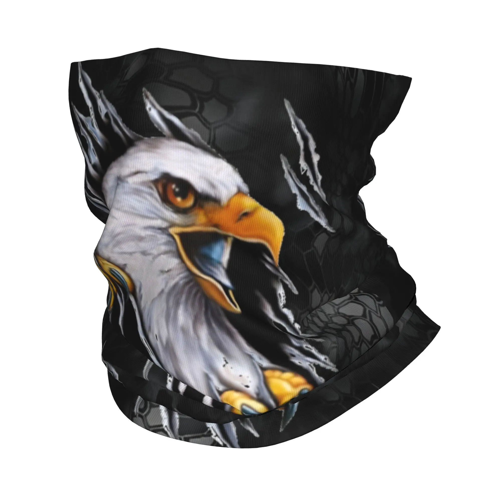 Personalizado águila americana cabeza de Animal diadema de invierno calentador de cuello mujeres hombres senderismo caza tubo bufanda piel cara Bandana polaina