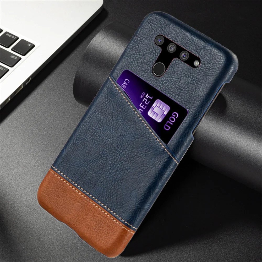 Luxury Case For LG V50 ThinQ Case Mixed Splice PU Leather Credit Card Holder Cover For LG V50 V 50 LGV50 ThinQ 5G 6.4