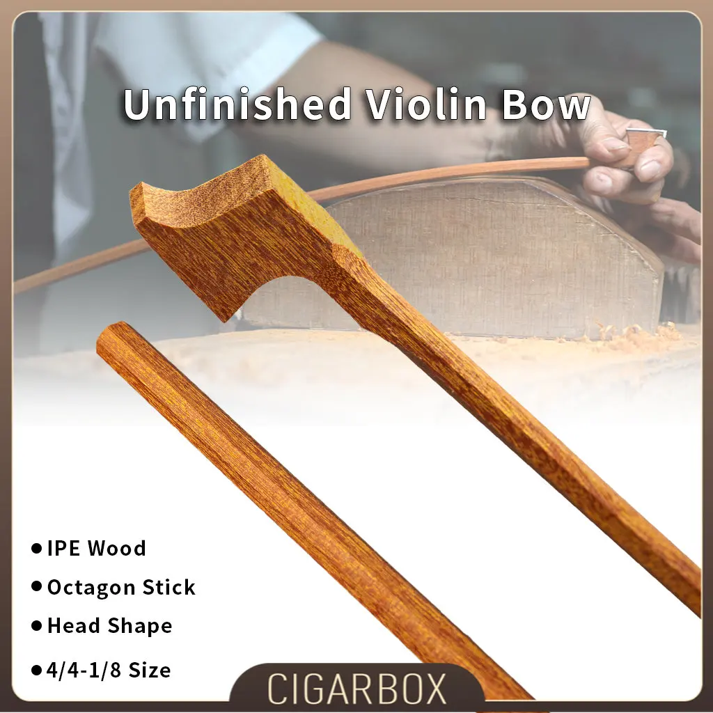 Unfinished IPE 4/4 3/4 1//2 1/4 1/8 Fiddle Bow Violino Arco Stick Blanks Great Balance Stiffness Octagon Arcos For Violins Bows