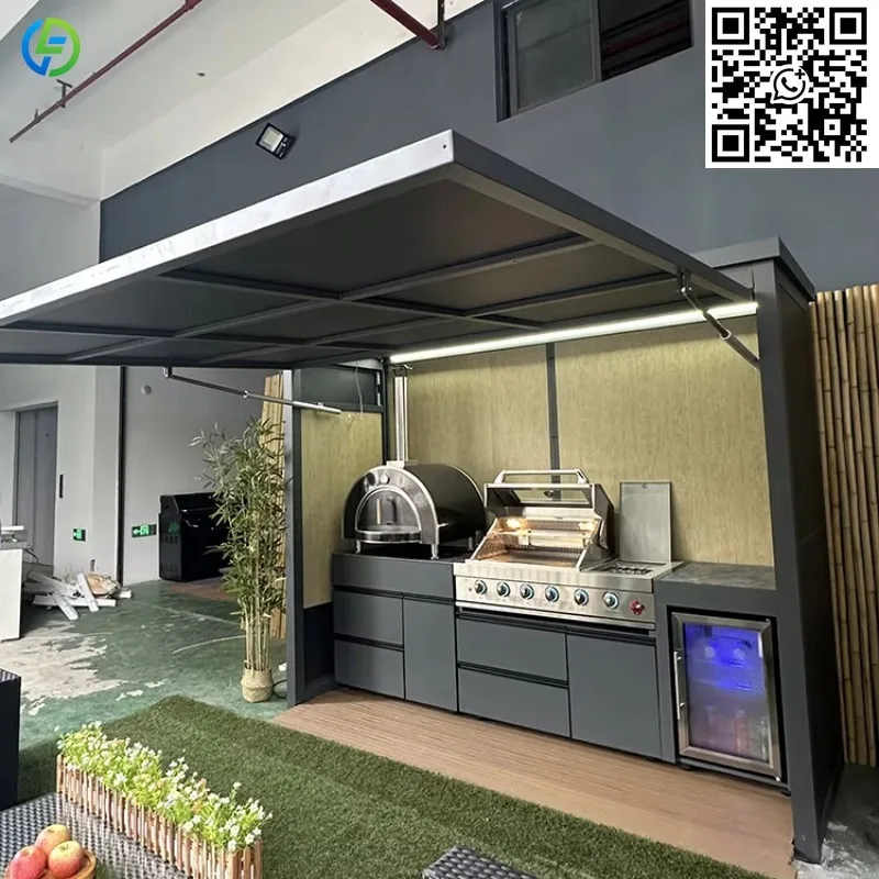 Customized All-in-One Mobile Party Kitchen with Integrated Grill & Storage - Durable Stainless Steel for Outdoor Use