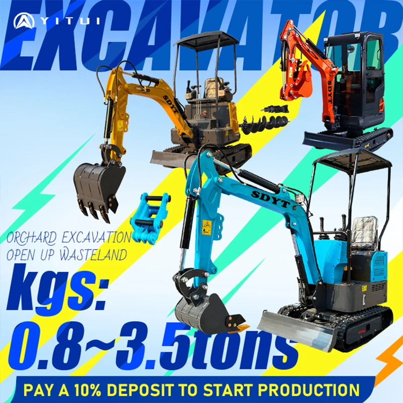 حفارة صغيرة كابينة متعددة الوظائف مع ملحقات مخصصة تسليم سريع لمحرك الديزل عالي الجودة حفارة صغيرة