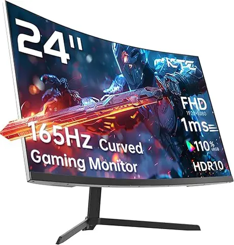 24 Inch Curved Gaming Monitor FHD 1920x1080 75Hz 100Hz 165Hz 1ms HDR10 110%sRGB VA Panel Desktop PC Display