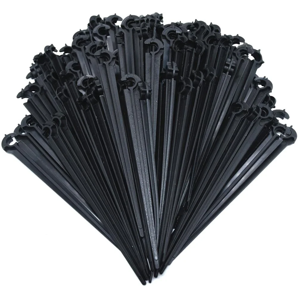 50-1000PCS Garden 4/7 Hose Stakes Fixed Stems Holder Support 11cm for Drip Irrigation 4/7mm Hose Pipe Inserting Ground