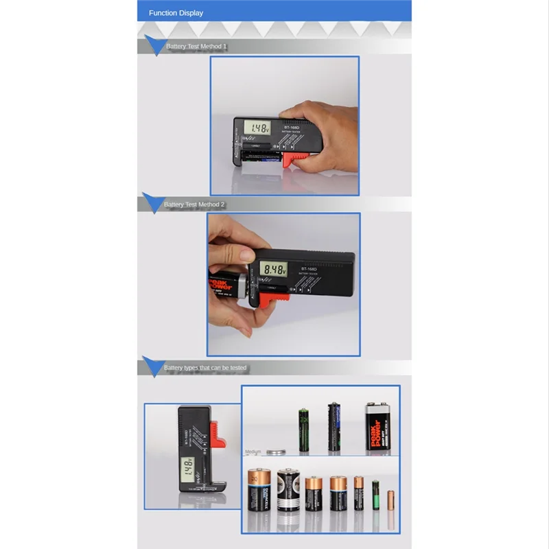 AD23-1 قطعة جهاز اختبار البطارية الرقمية اختبار قدرة البطارية لبطارية AA/AAA/C/D/9 فولت/1.5 فولت
