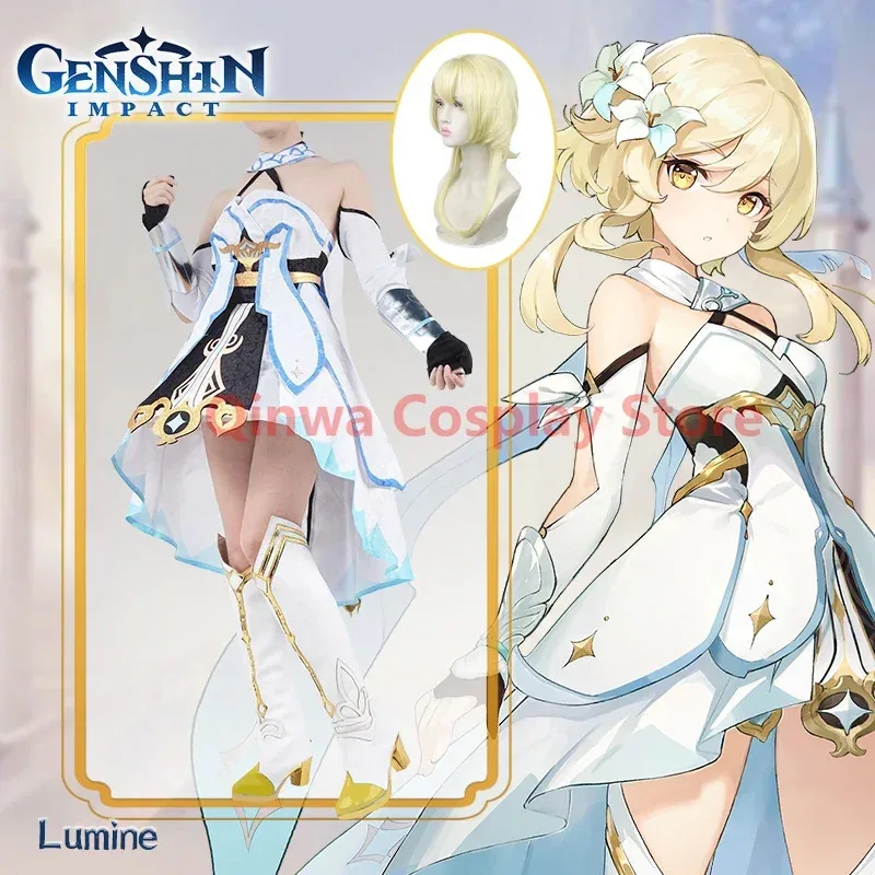 

Genshin Impact Lumine Cosplay Uniform Costume Anime Chinese Style Halloween Costumes For Women Game
