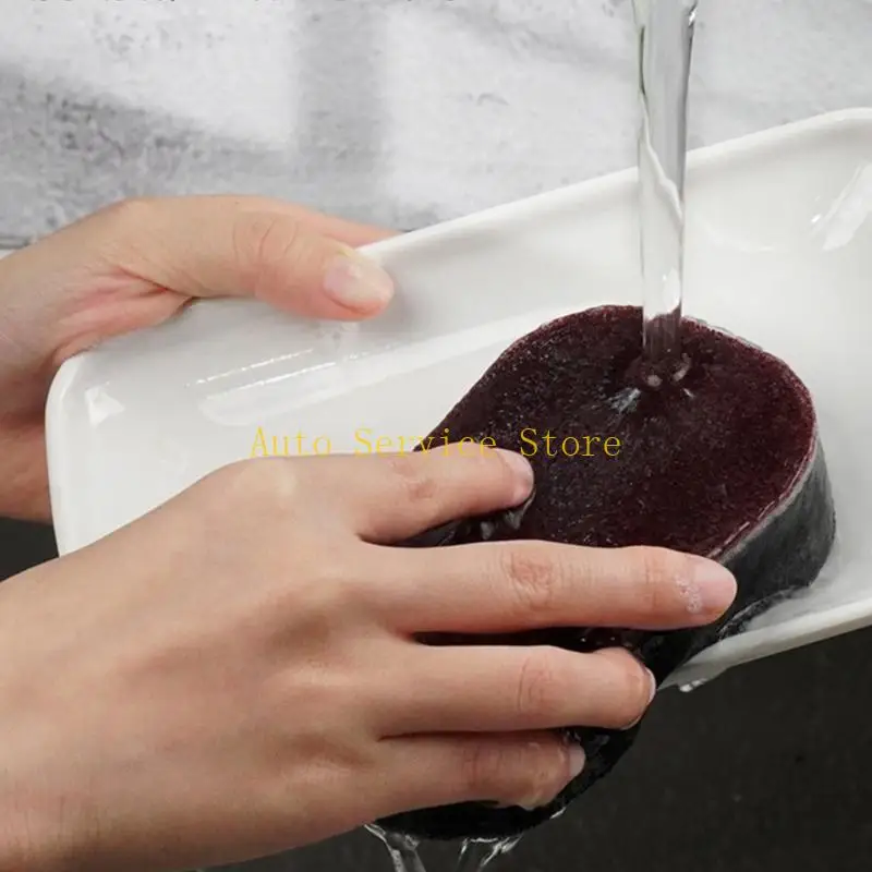 462A Professional Emery Sponge Scrubbers Heavy Duty Sanding Sponge Brush with Ergonomic Handle for Kitchen Bathroom Cleaning