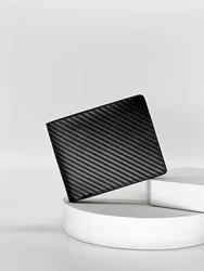 Fashion Trend New Business Casual Students Simple Men's Short Wallet Carbon Fiber with Card Slot Wallet