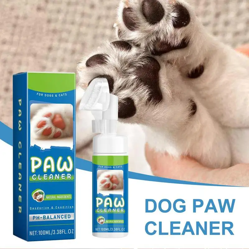 Pet Feet Cleaning Foam Foaming Cleanser No Rinse Muddy Paw Cleaner 100ml Gentle Foaming Paw Cleanser Cat Paw Cleaner For Cats