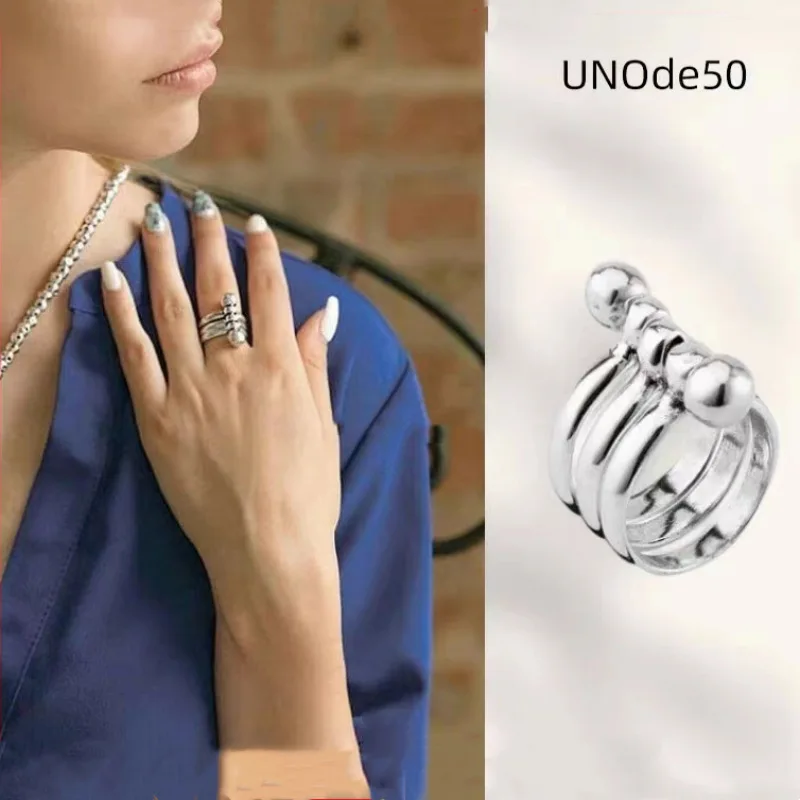 

Spain unode50 double-headed three-ring ring European and American cross-border e-commerce jewelry niche trend ins a generation