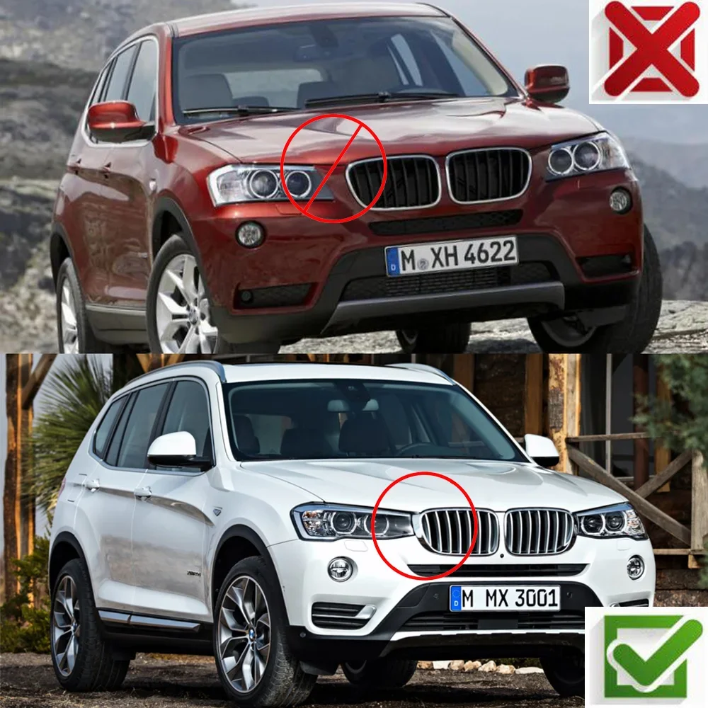 

Хромированная серебряная бриллиантовая решетка для почек в стиле Meteor, решетка переднего бампера, автомобильные аксессуары для BMW F26 X4 F25 LCI X3 Facelift 2014-2018