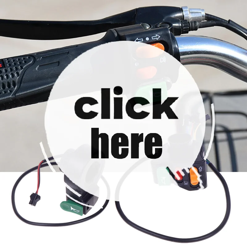 3 In1 دراجة كهربائية سكوتر دراجة نارية مقبض التبديل البلاستيك العلوي القرن بدوره إشارة التبديل زر E-الدراجات الملحقات