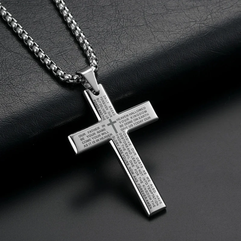 Fashion Cross Chain Pendant Necklace Fashion Men Women Metal Geometry Punk Gothic Party Jewelry Vintage Gifts