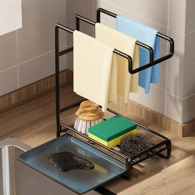 

Modern mat Kitchen Storage Ra Wall Hanging Sponge Scouring Pad Cloth Holder Countertop Drain Ra Stainl Steel