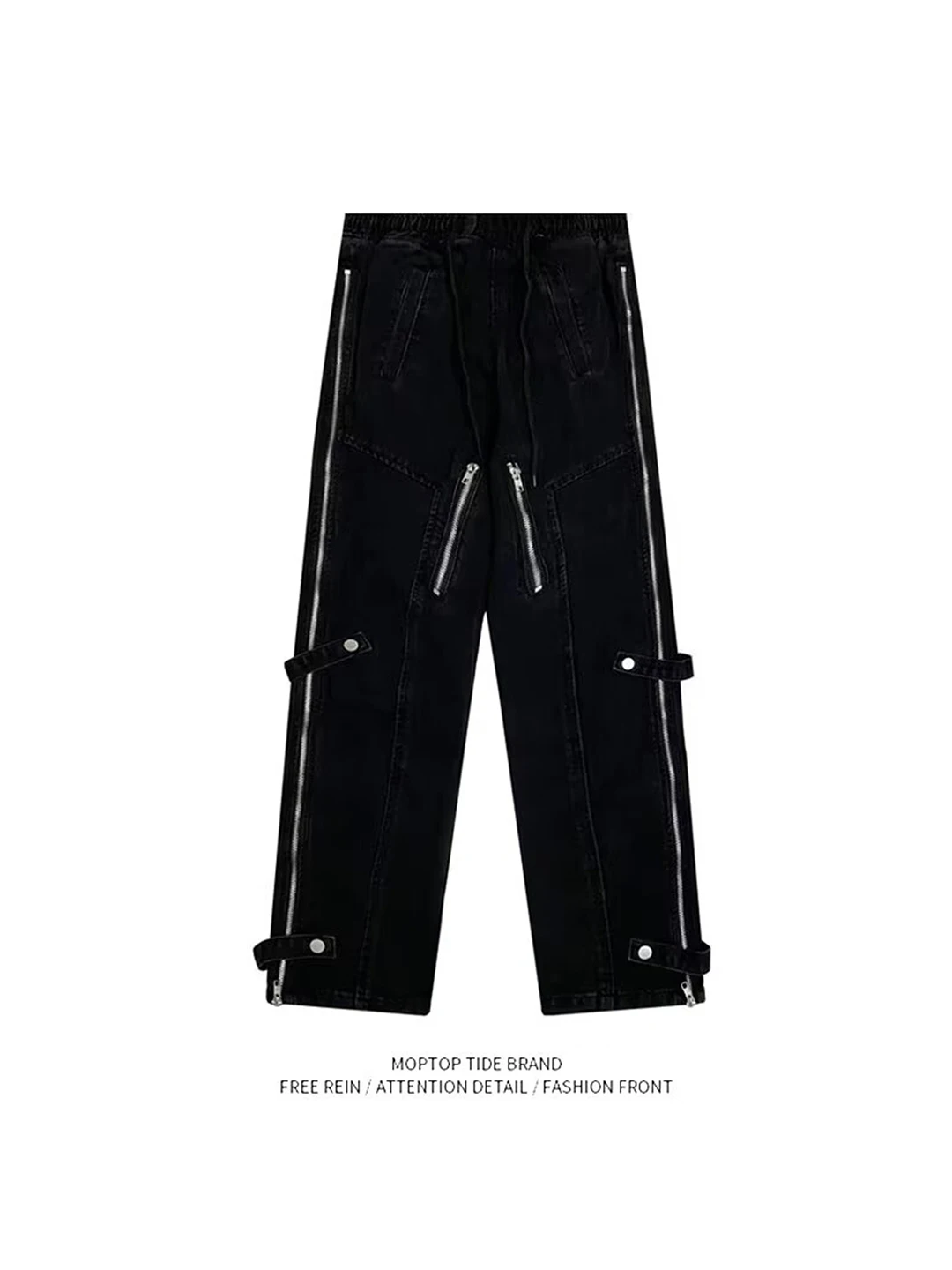 

Retro American Vibe Straight Leg Men's Jeans Casual Straight Fit Anti-Bacterial All-Match Long Trousers for Teenagers