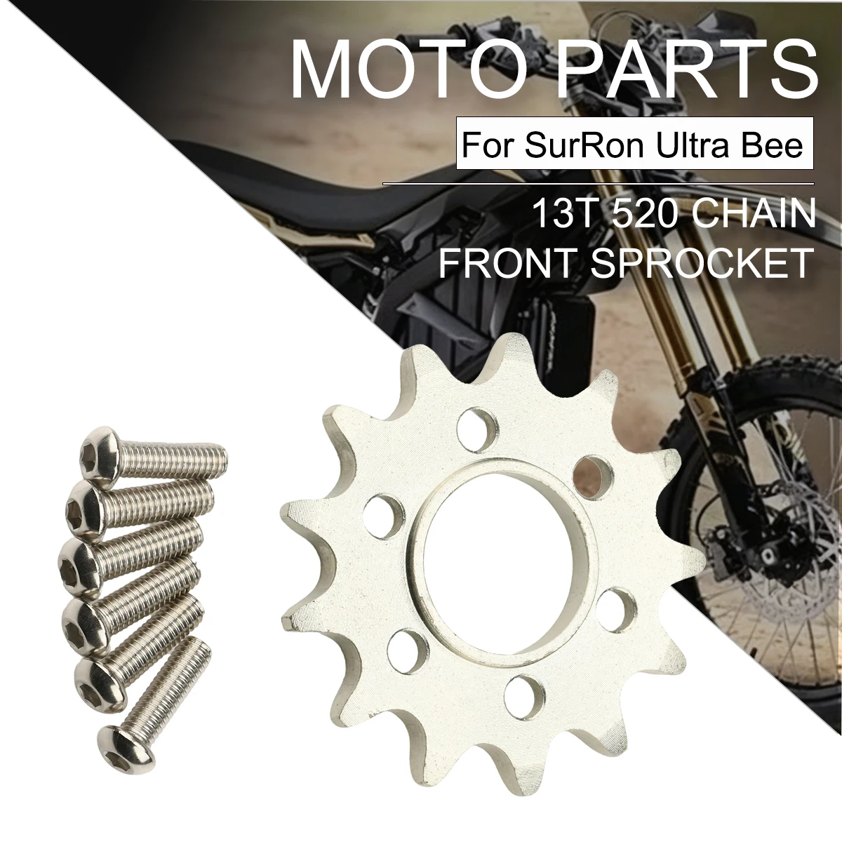 

Electric Motorcycle Accessories Front Chain Small Sprocket 520 13T For Sur-Ron SurRon Ultra Bee Sprocket