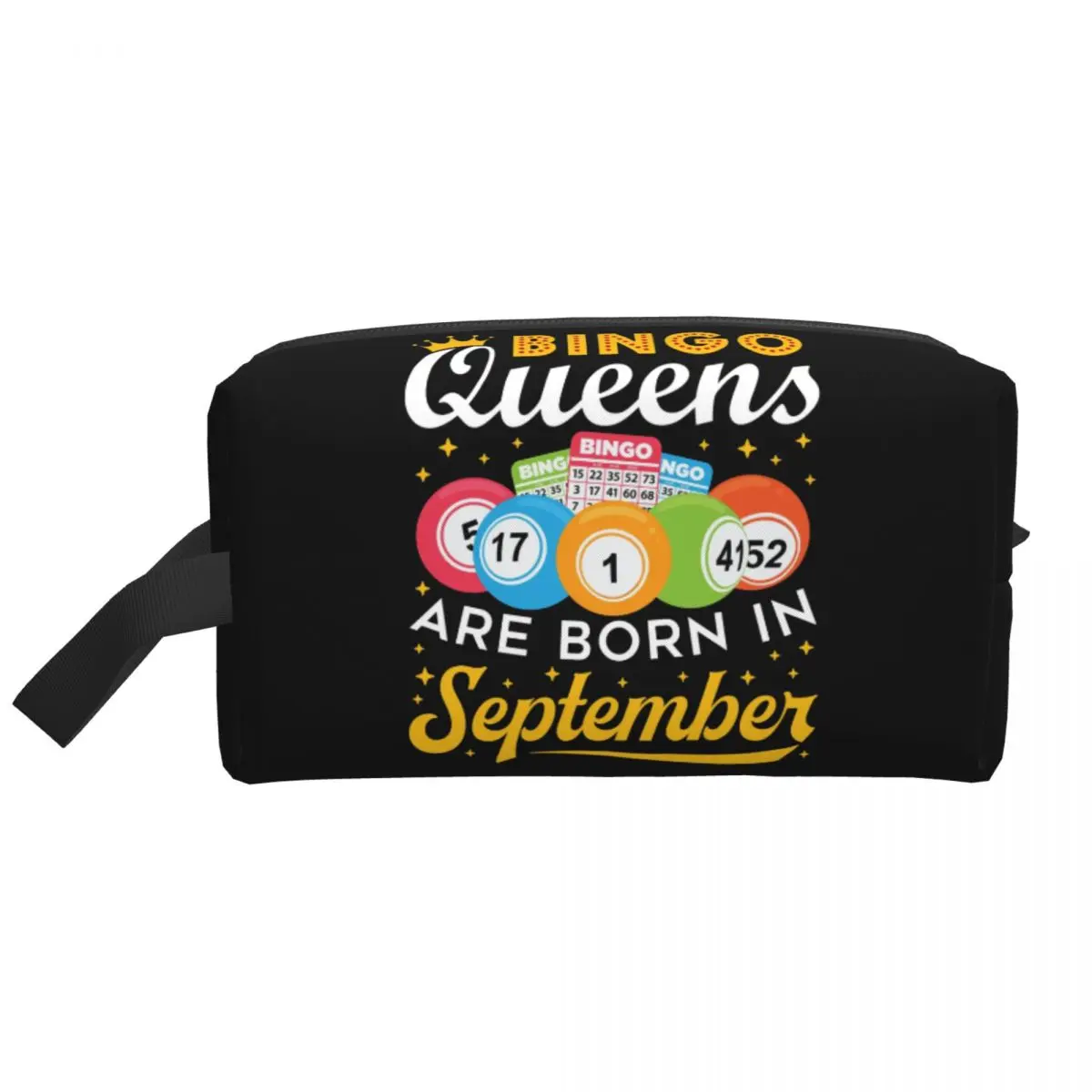Custom Bingo Queens Are Born In September Travel Cosmetic Bag Women Makeup Toiletry Organizer Lady Beauty Storage Dopp Kit