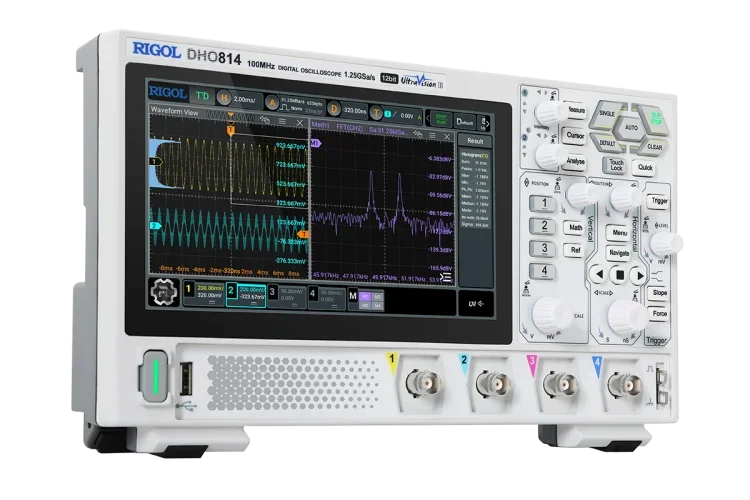 DHO802, DHO804, DHO812, DHO814  Super Light Digital Oscilloscope,,2/4Channel 70/100MHz 12 Bit 1.25GSa/Sec 25MPts Depth