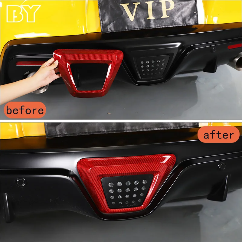 For Toyota Supra A90 2019-2023 Car Styling Real Carbon Fiber Car Rear Tail Light Lower Brake Light Frame Trim Sticker Accessory