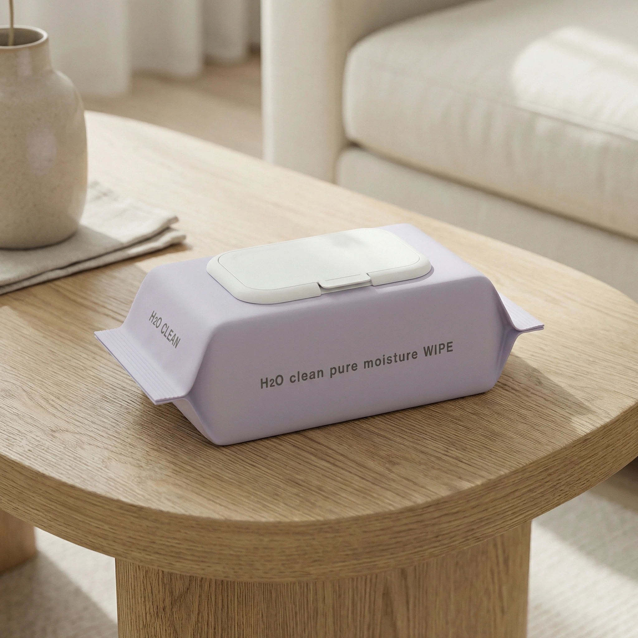 H2O클린 초순수 저자극 대용량 엠보싱 휴대용 물티슈 캡형 100매 50평량 20팩 - 3