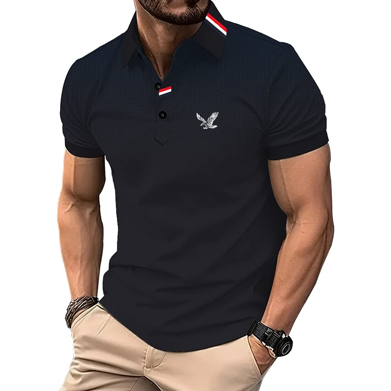 Polo à revers à manches courtes pour hommes, vêtements de sport, mode décontractée, été