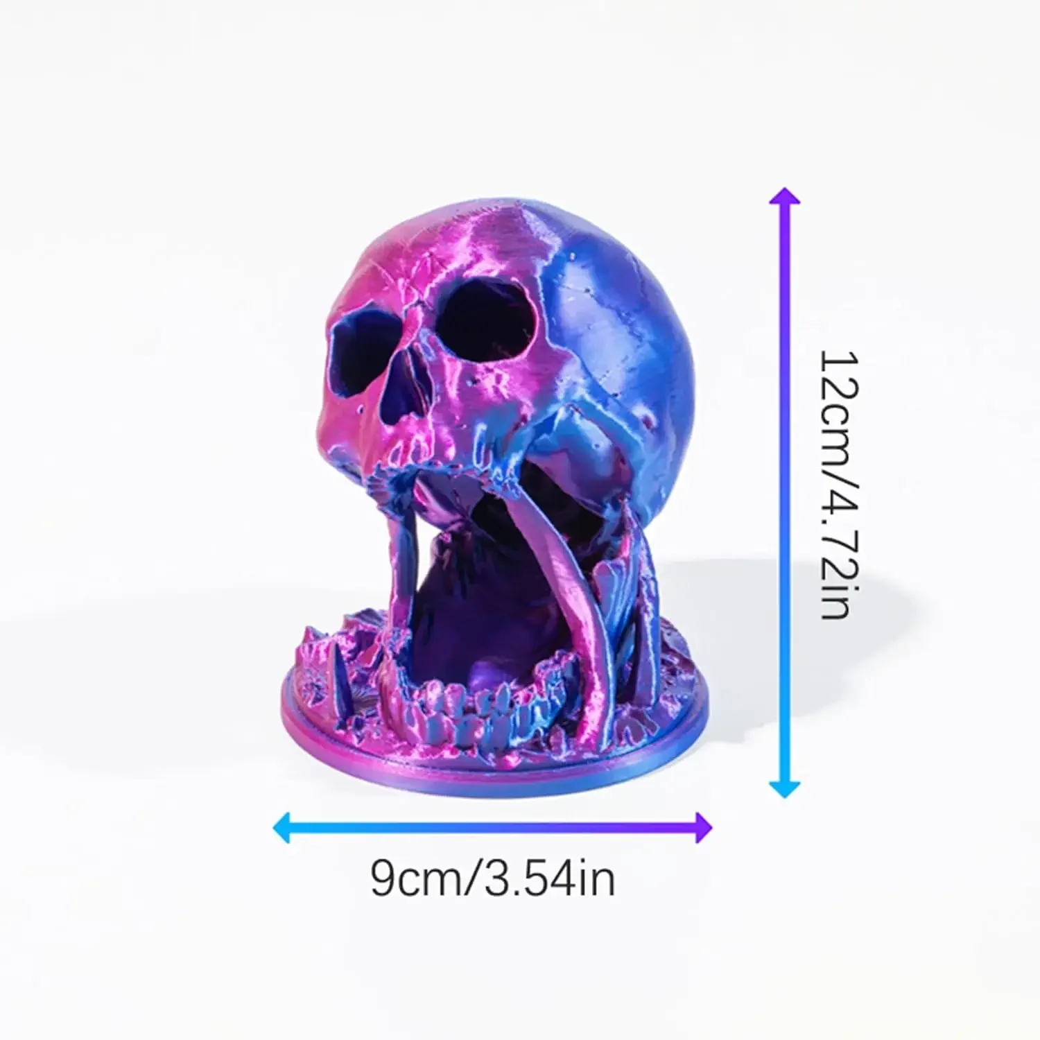 3D Printed Skull Dice Tower with Random 7Pcs D20 Dice Tabletop Game Toys Halloween Decor Gothic Ornaments for RPG & DND Gameplay