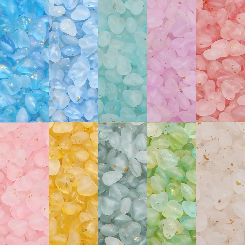 100 ピース/ロット 10 ミリメートルアクリルハートビーズマカロンカラースペーサービーズファッション DIY 材料ネックレスイヤリング作成アクセサリー 1
