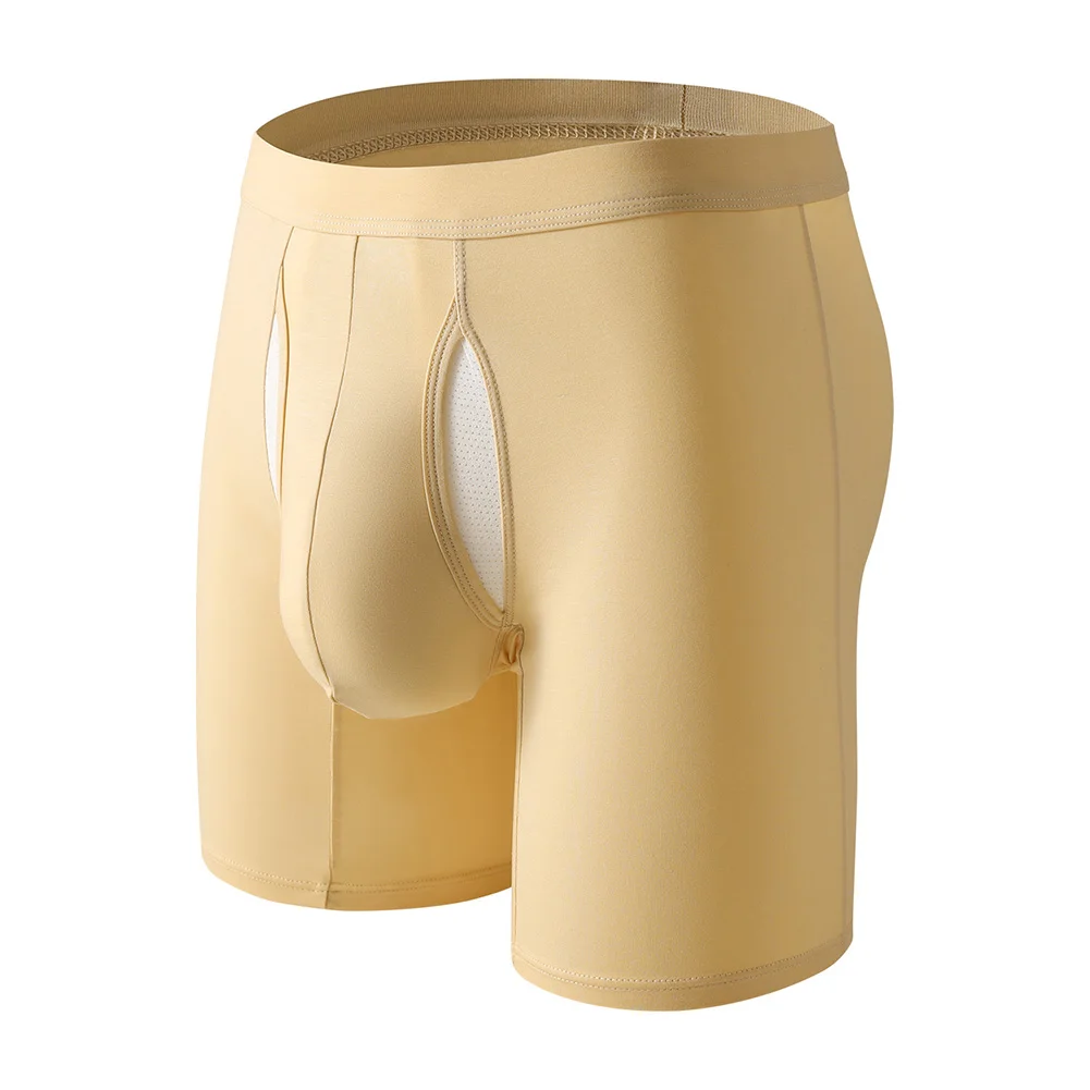 

Men Breathe Separated Pouch Boxers Shorts Sports Lingeries For Man Lengthen Anti-chafing Underwear Calcinha Men's Underpants