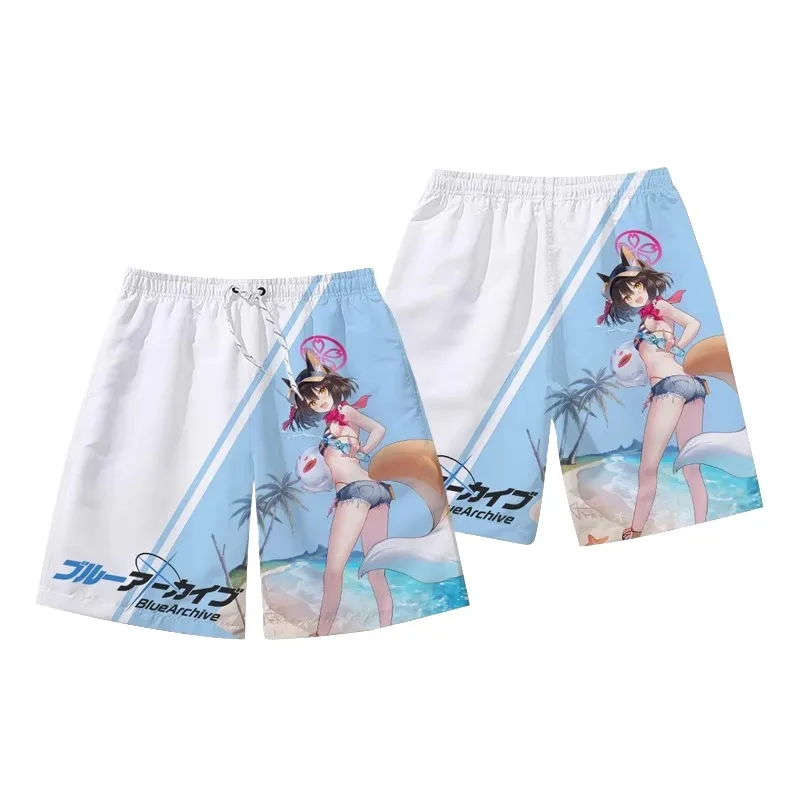 Azul arquivo sorasaki hina shorts 3d impressão dos desenhos animados anime calções de praia dos homens verão 2025 novas mulheres calças curtas esportes crianças inferior