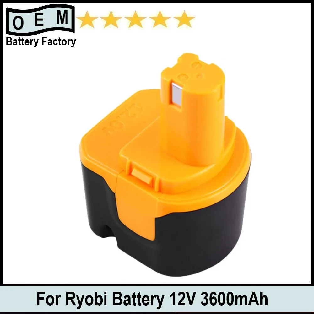 12v 3.6Ah Replacement for Ryobi Battery 1400652 BID1211 CCD1201 CHD1201 CHD1202 CTH1201 CTH1202 FL1200 Cordless Power Tools