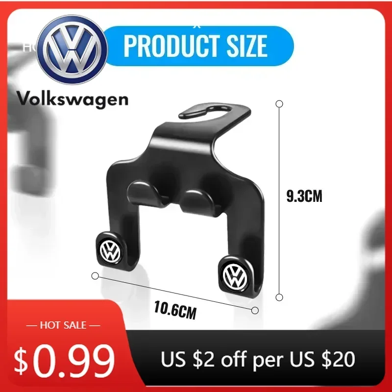 

For VOLKSWAGEN VW GTI Cars 2025 Hot For Volkswagen Car Seat Headrest Hook Hanger Storage Organizer Coat Handbag Hook For Volkswa