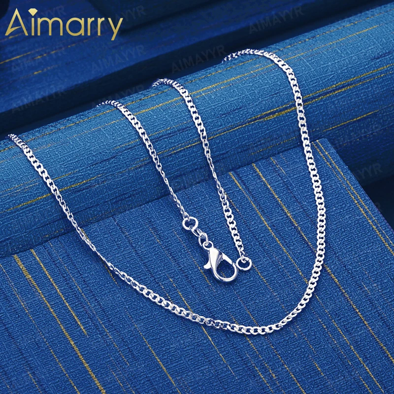 925 Sterling Silver 2mm Simple and Delicate Plain Necklace 16-30 Inches Unisex Party Banquet Engagement Wedding Fashion Jewelry