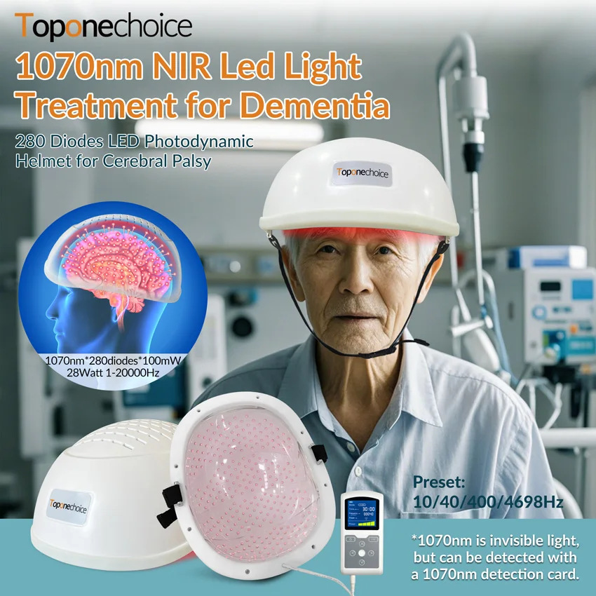 

1070nm Transcranial Brain Neuron Injury Healing Stroke Parkinson Alzheimer Near Infrared Light Therapy Photobiomodulation Helmet