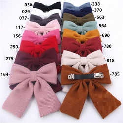 Corduroy Hair Bow French Barrettes Elastic Hair Bands for Kids Girl Women Velvet Hair Bow Spring Clips Alligator Clip Accessory