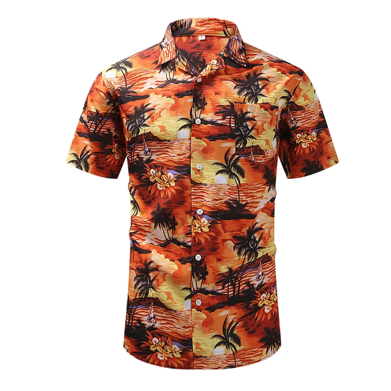 

New Hawaiian Flower Men's Shirt Printed Short-sleeved Summer Beach Casual Fashion Clothing For Young And Middle-aged People