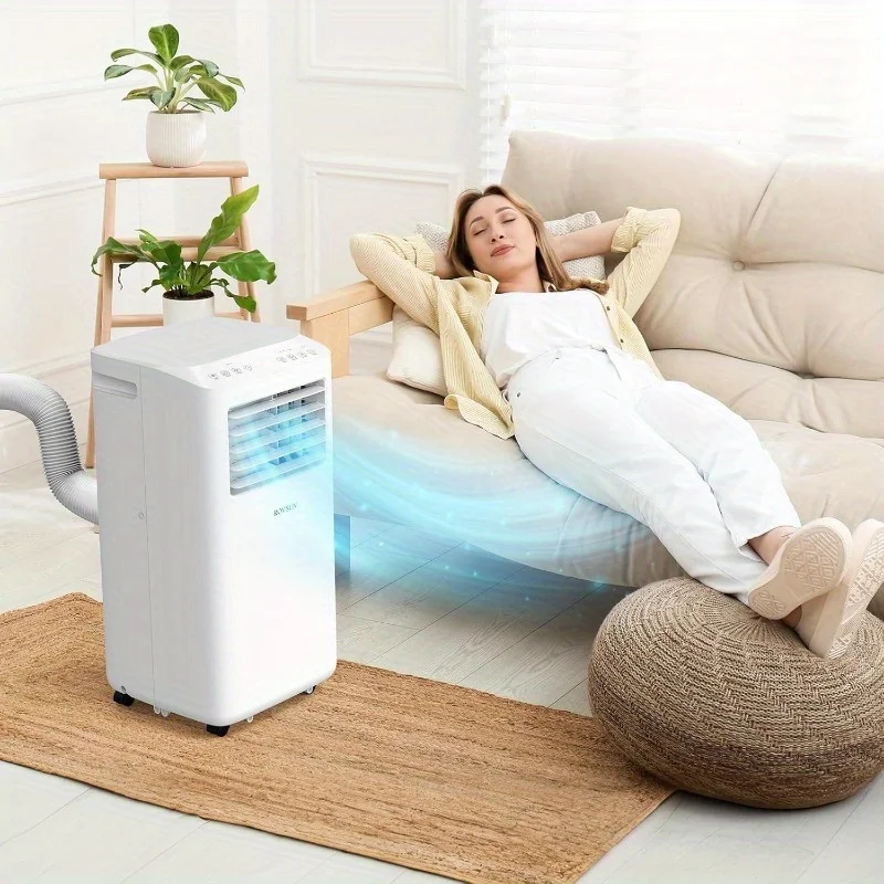 Smart 10000 BTU Portable Air Conditioner with Heat, 4-in-1 Cooler, Heater, Dehumidifier & Fan, Room Mobile AC Unit with Remote & — Smart