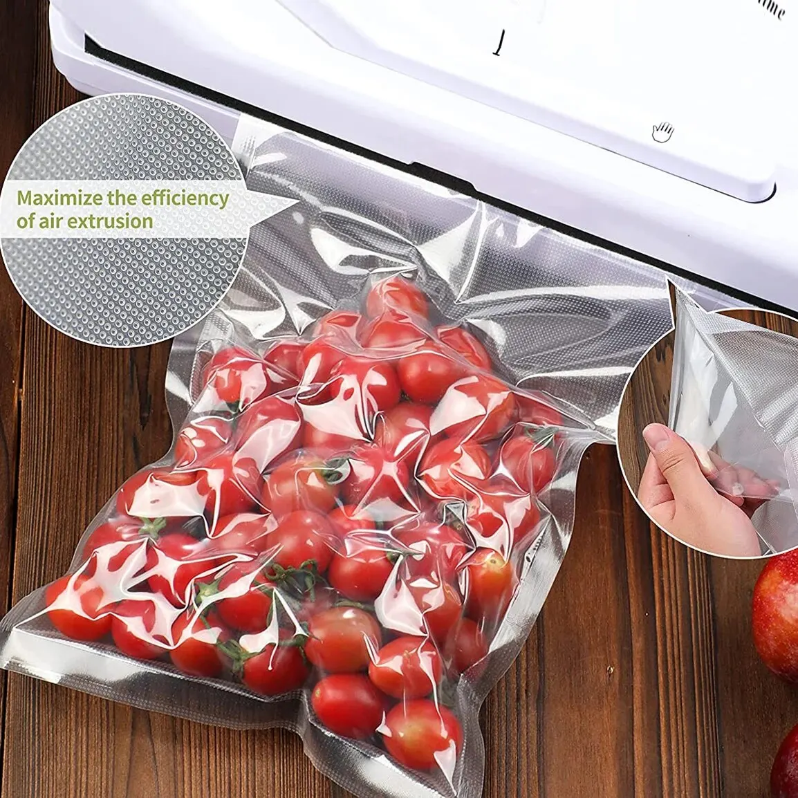 50pcs/Lot BPA-Free Food Vacuum Plastic Sealing Bags Food Preservation Sealed Bag Household Reusable Vacuum Sealer Bag