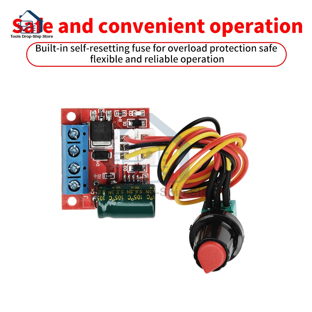 

DC 4.5-35V 5A Mini PWM DC Brushed Motor Speed Controller with Switch Function LED Dimmer Speed Regulator Control Switch Board