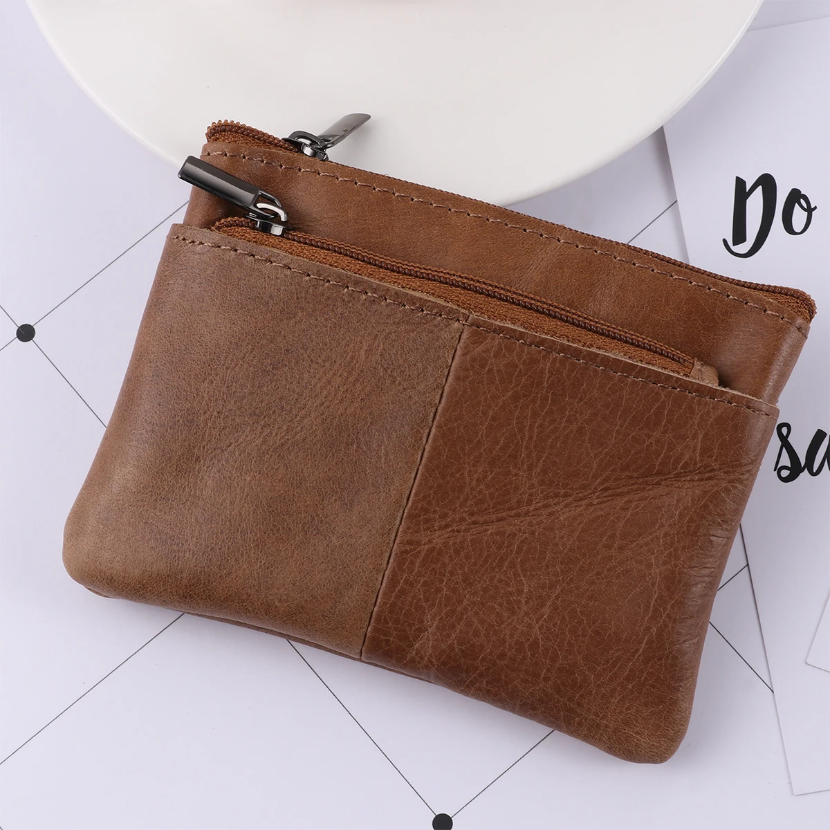 

Unisex Mini Driver License Wallet Zipper Coin Purse Compact Credit Card Holder Pocket Purse Black Wallet